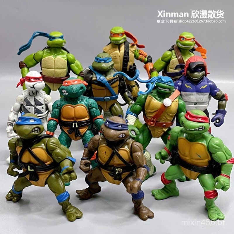 Novos itens soltos, itens clássicos retrô vintage, série Teenage Mutant Ninja Turtles, modelo de figura de ação articula