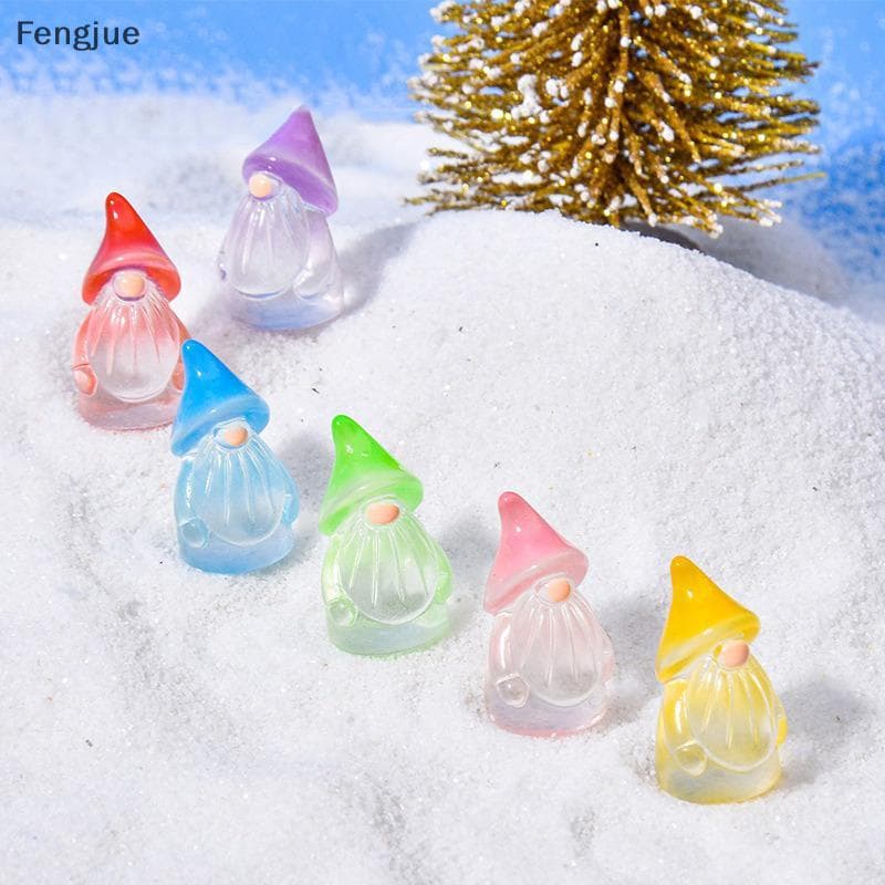 Fengjue 6 Pçs Mini Gnomos Jardim De Fadas Miniaturas Luminosa Floresta Fada Musgo Micro Paisagem Decoração Acessórios Pa