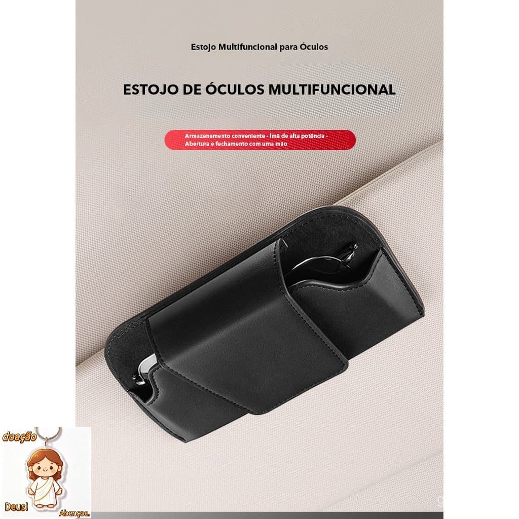 1pcs Estojo De Óculos De Sol Com Viseira Solar Automática  Porta-Bilhetes Multifuncional  Armazenamento Interno Do Carro