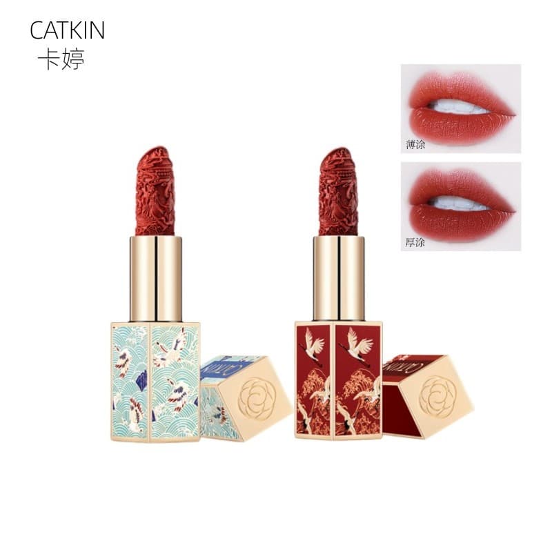 Catkin catkin esculpido batom CO128 hidratante clareamento não é fácil de desbotar batom leite chá cor estudante feminin
