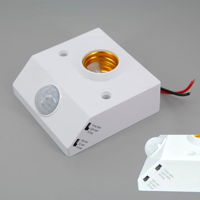 AC 110-240V LED E27 Base Suporte Da Lâmpada Automático Infravermelho Sensor IR PIR Detector De Movimento Tomada Parede B