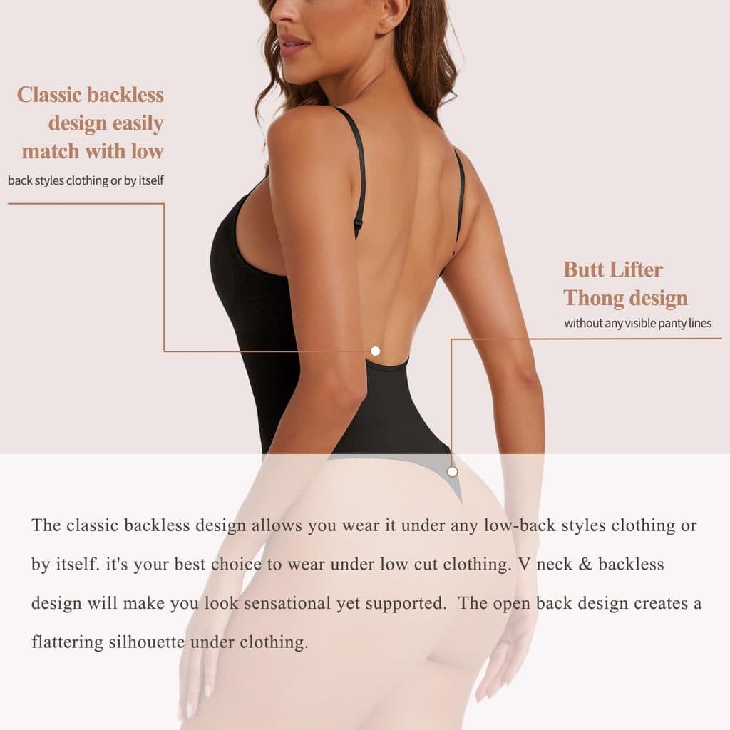 Tamanho grande Halter em forma de T corpo Shaper estilingue com decote em V suporte de peito barriga estreitamento levan