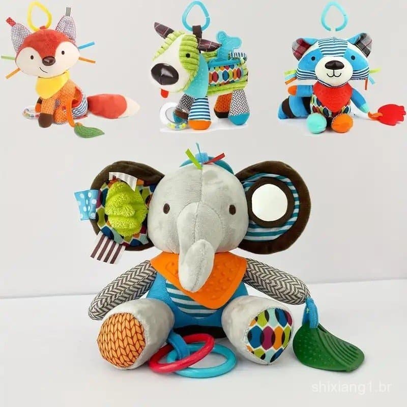 Brinquedo de Pelúcia com Design de Animal para Bebês, Boneco de Pelúcia Fofo, Brinquedo Suspenso para Berço, Brinquedo d