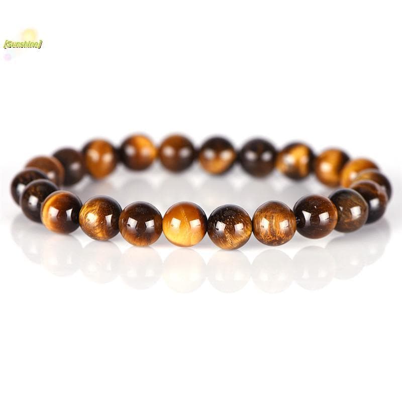 [Sunshine] Pedra De Olho De Tigre Natural Luy Beads Homens Mulher Joias Pulseira Chic [Novo]