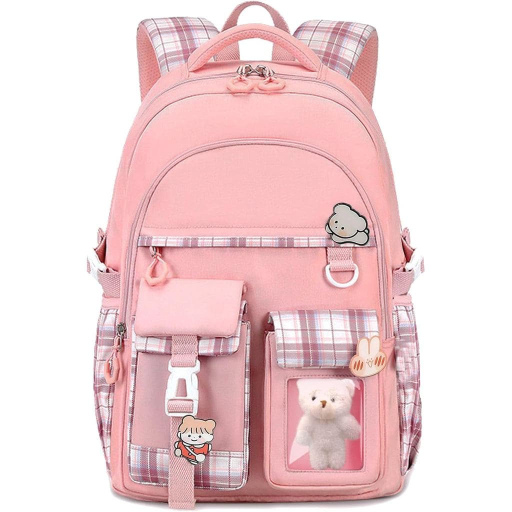 Mochila para Meninas PRLINJSK, Mochila Escolar Bonita para Meninas, Crianças e Adolescentes, Mochila Kawaii para o Ensin