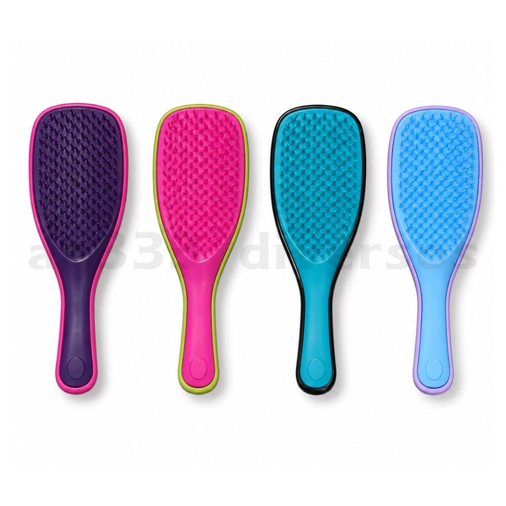 Kit 4 Mini Escova de Cabelo Raquete Desembaraçante Anti Frizz Flexível Bolsa Praticidade