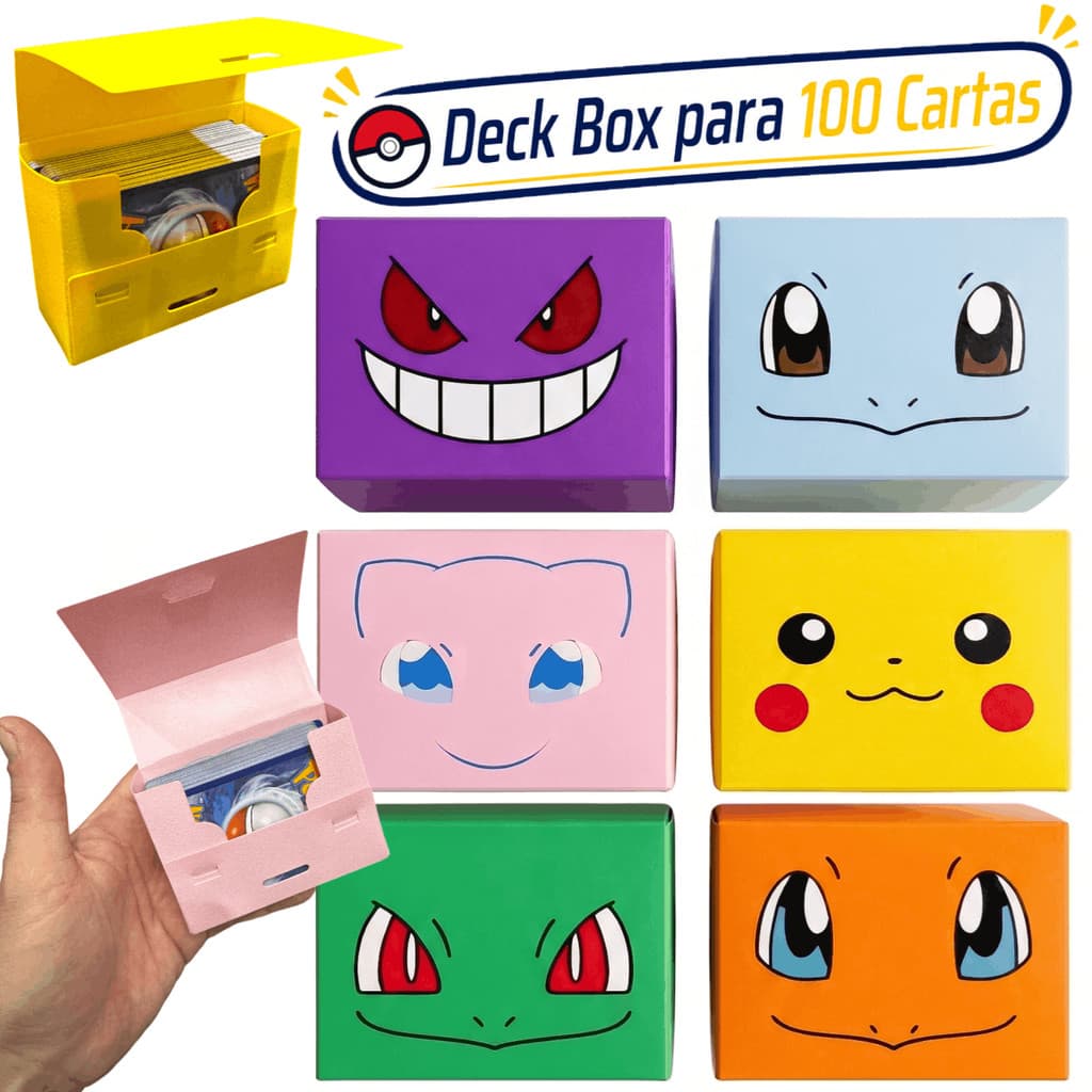 Deck Box Pokémon TCG Porta Cartas Carinhas – Até 100 Cartas