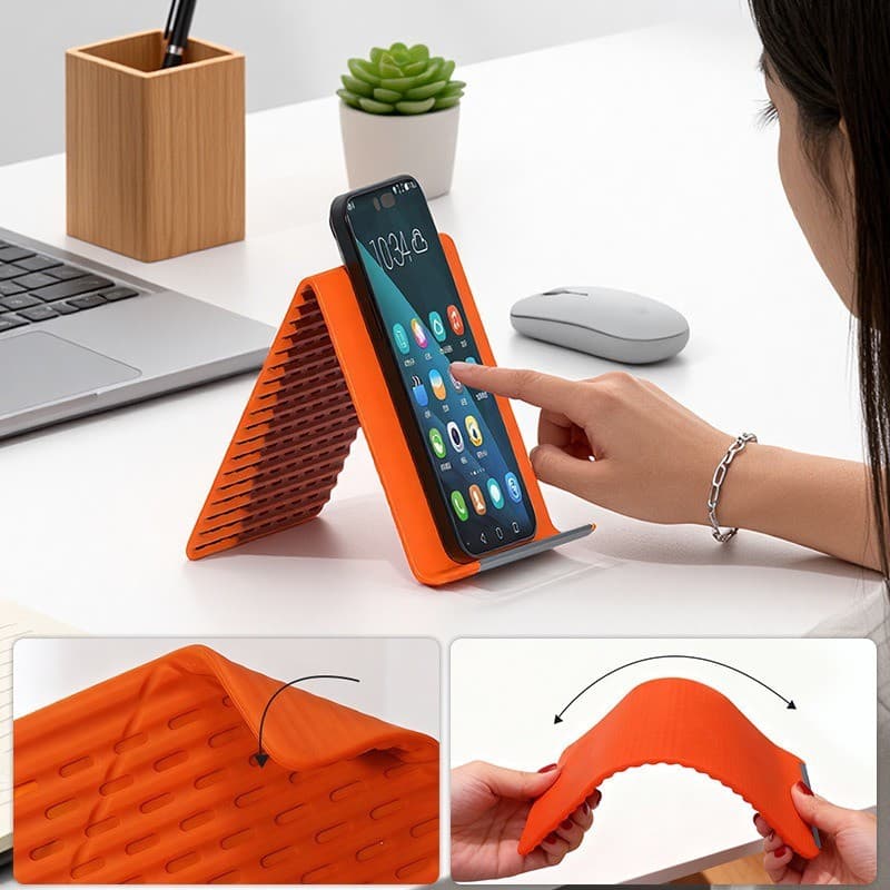 Suporte de Silicone Flexível e Dobrável, Criativo, Transformável, Universal e Portátil para Viagens, para Celulares, Tab