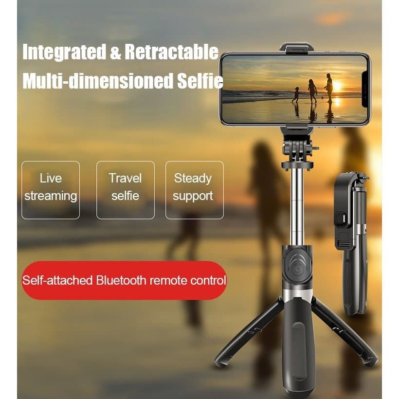 【Bluetooth Integrado】XT10 All-in-One Tripod Selfie Stick With Bluetooth Remote For Phone/Tripé/Selfie/Bluetooth