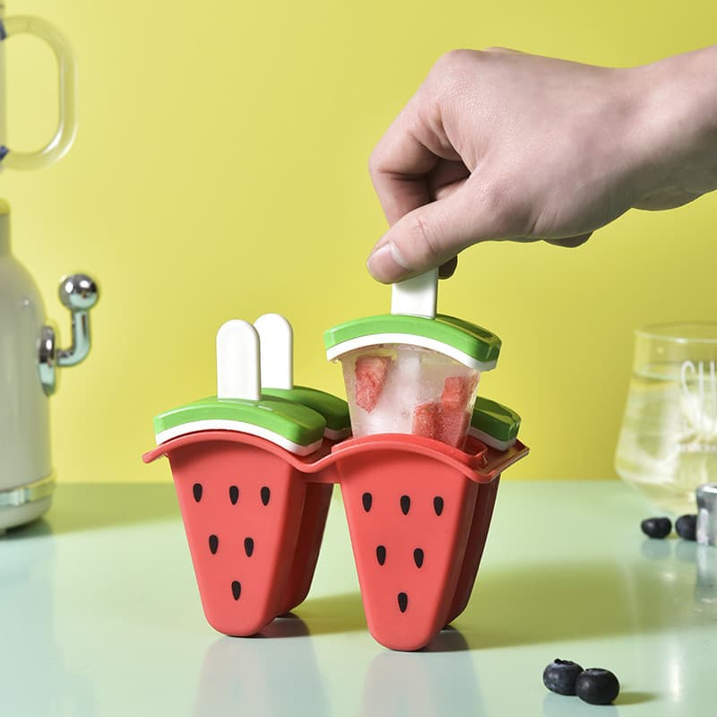 Ins estilo criativo melancia bandeja de gelo frutas picolé molde DIY não-Silicone picolé caseiro com tampa molde de sorv