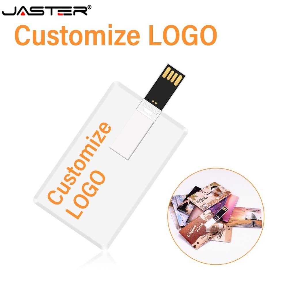 JASTER Personalizar Cartão Logotipo Pessoal Pendrive 4GB 8GB USB 2.0 Flash Drive U Disk Memory Stick Presente De Casamen