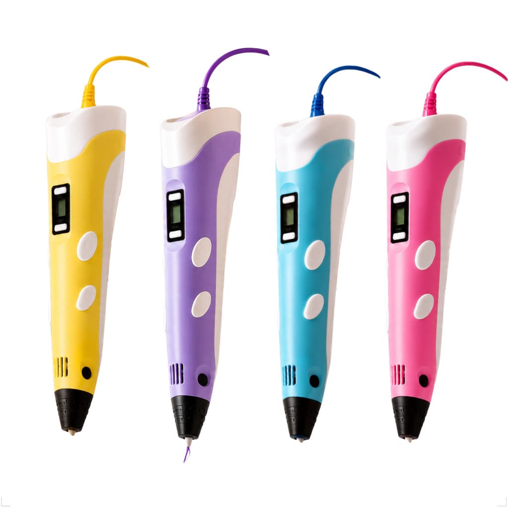 Caneta 3D com LCD Kit Filamentos PLA 1,75mm Infantil Educativa para Desenho e Modelagem 3D