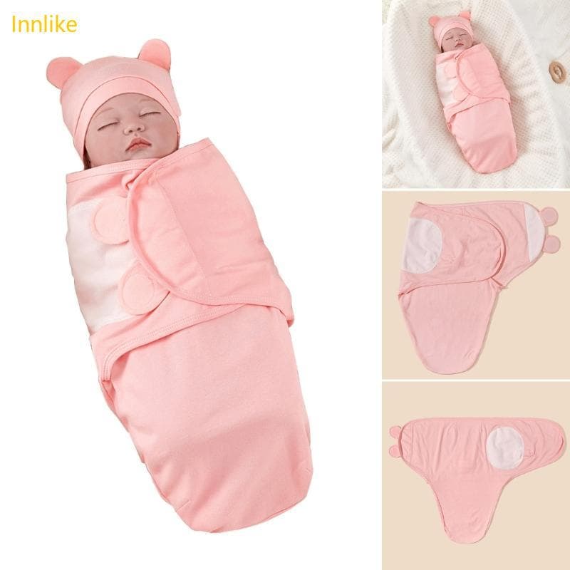 Innlike Newborns Swaddles Cobertor Saco Dormir Respirável Tampas Fetais Por 0-3 Meses