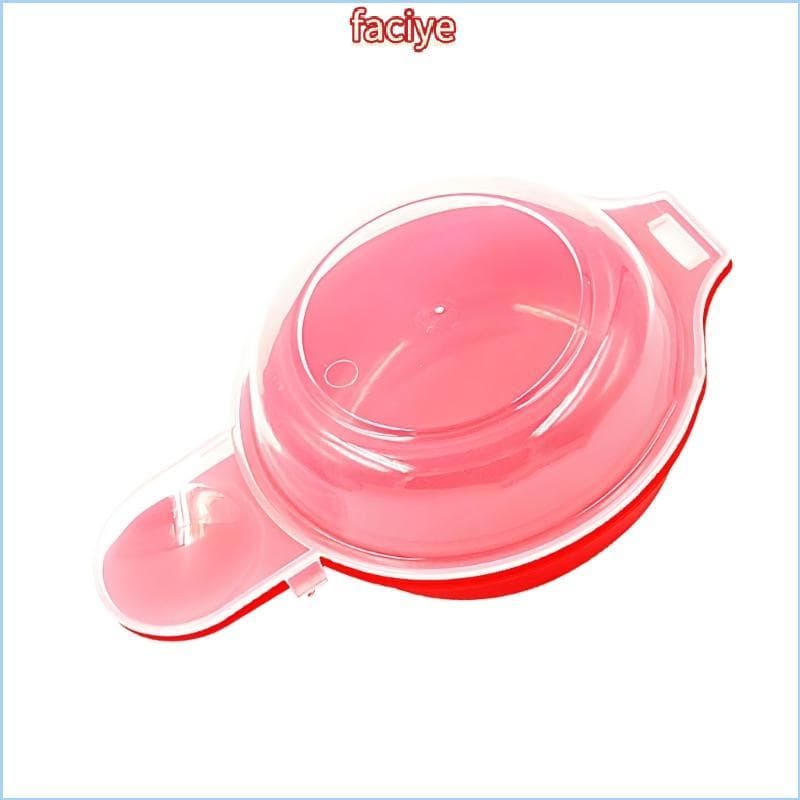 Modelador Sanduíche Micro-Ondas FCY Tampa Articulada Para Café Da Manhã, Vermelho E Transpar