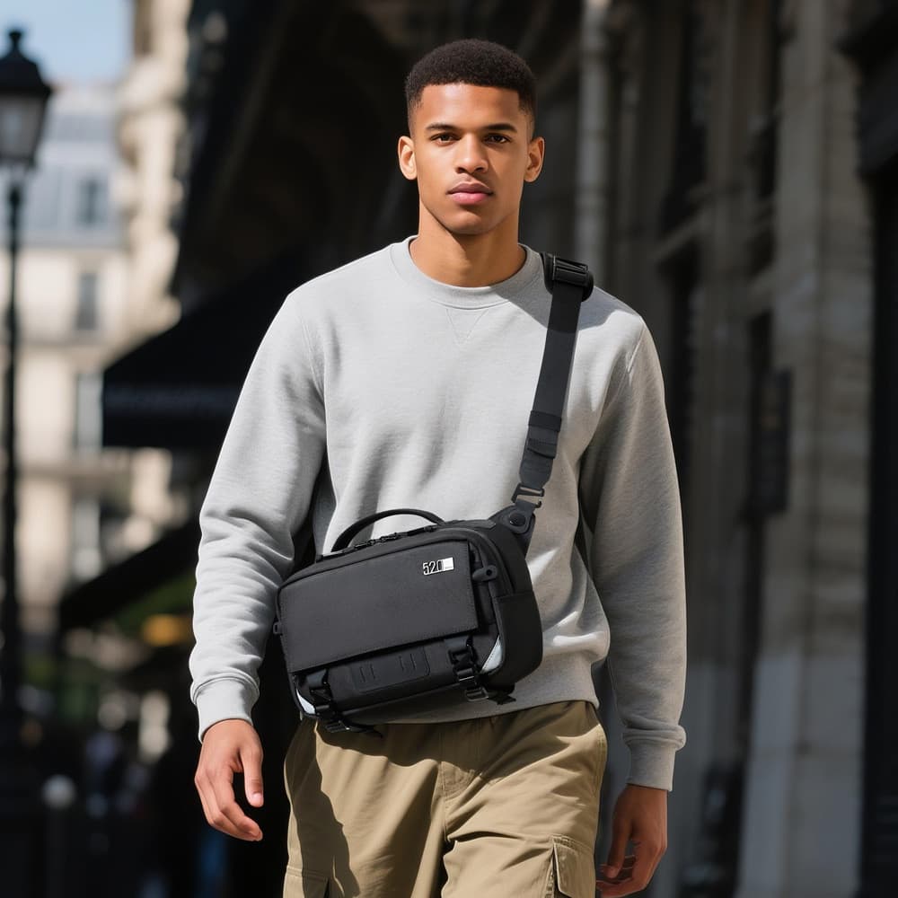 OZUKO bolsa mensageiro de ombro funcional, bolsa masculina de alta qualidade, leve, luxuosa, à prova d'água, multifuncio