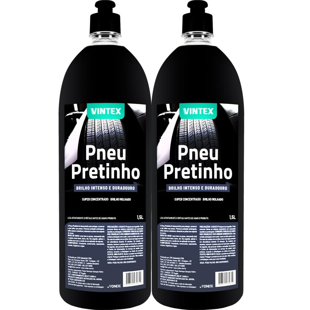 Kit 2un Abrilhantador de Pneus Pneu Pretinho 1,5L Vintex