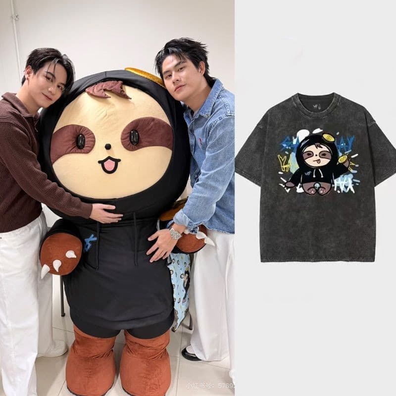 WinnysatangGMM Merchandise Limited Camiseta de manga curta Algodão puro lavado velho solto 8.7