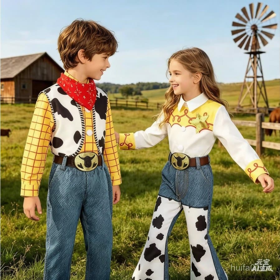 O0FW Novos Trajes de Cosplay da Jessie do Filme, Macacões de Cowgirl para Halloween, Roupas para Festa de Roleplay de Co
