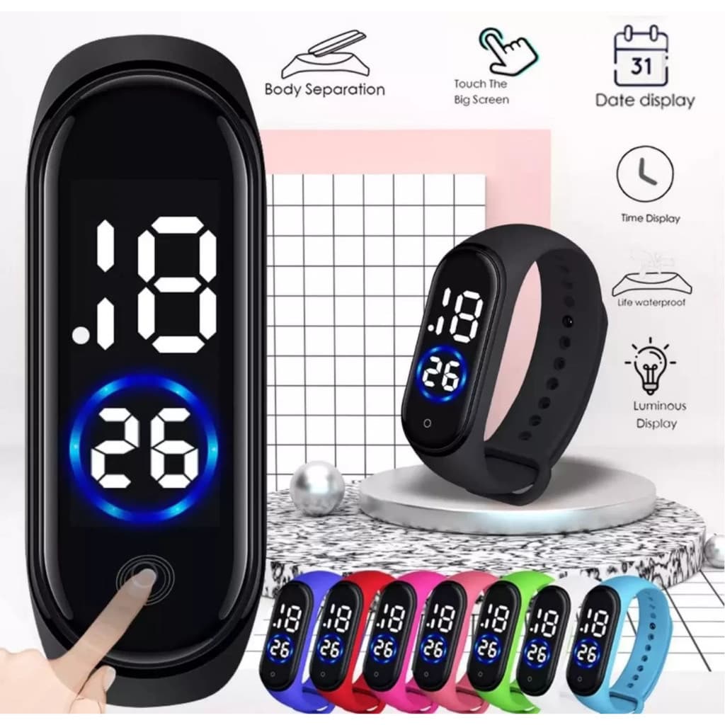 35 UN M4 LED Relógio digital esportivo à prova d'água à prova d'água M LED Relógio digital