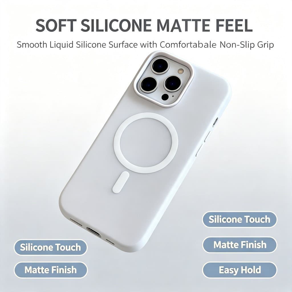 MagSafe Liquid Silicone Phone Caso Matte Soft Invólucro Para iPhone Capa Antiderrapante À Prova De Choque