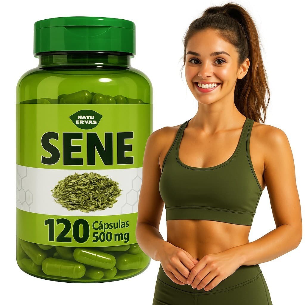 sene 100% natural de 120 capsulas de 500 mg Kit com 1,2 e 3 Potes NatuErvas