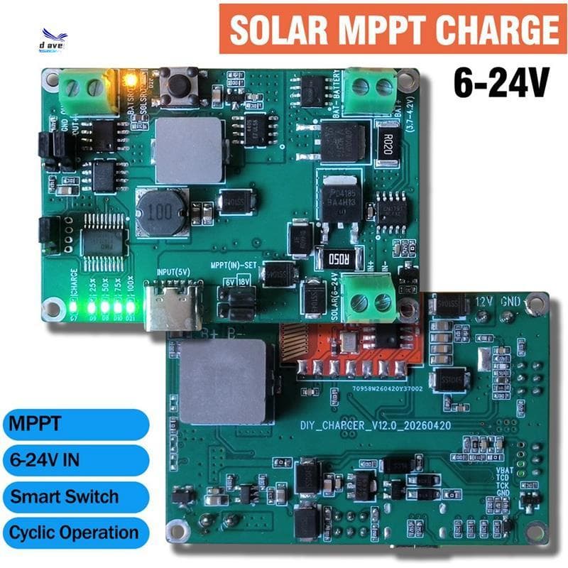 Placa De Controle Do Carregador Solar MPPT DC5-24V 2A Módulo Regulador De Painel Tipo-C DC5V USB Para 3.7V 18650 Funcion