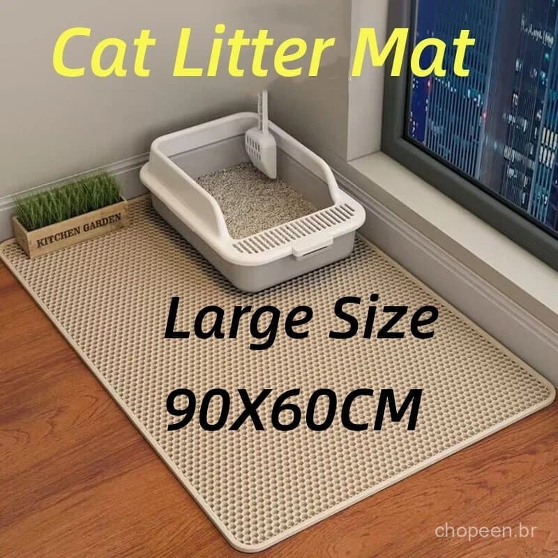 Acessórios para gatos: Tapete antiderrapante para areia de gato, filtro de dupla camada para evitar que a areia se espal