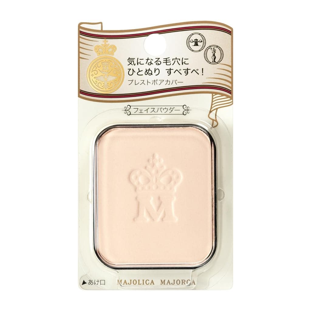 Pó Compacto para o Rosto Majolica Majorca, Refil 10g, Cobertura de Poros, Pó Compacto Sólido, Cobertura de Poros, Tra...