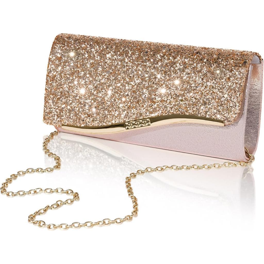 Larcenciel Glitter Evening Bag, Formal Envelope Clutch Purses for Women, Ladies Handbag for Wedding Party Cocktail Date