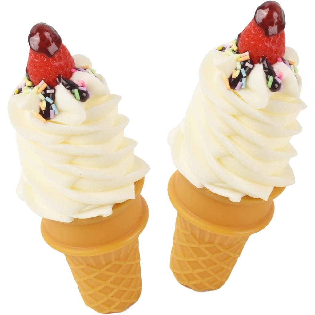 Sorvete Falso 2 Peças, Modelo de Comida Falsa em Forma de Cone de Sorvete Simulado para Decoração de Casa, Cozinha, Armá