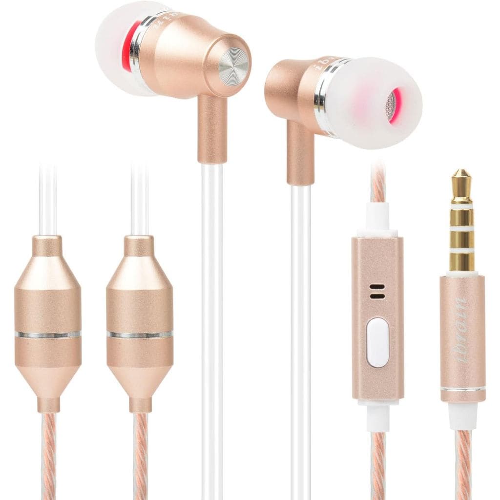 ibrain Fones de Ouvido com Tubo de Ar para Proteção, Fones de Ouvido com Microfone, Compatíveis com Conector de 3,5mm pa