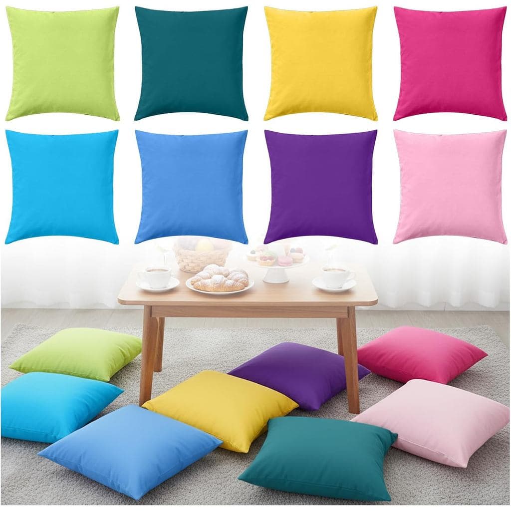 Kifmurase 8 Peças Capas de Almofada Decorativas 18 x 18 Polegadas, Capas de Almofada Coloridas, Macias, de Cor Sólida, Q