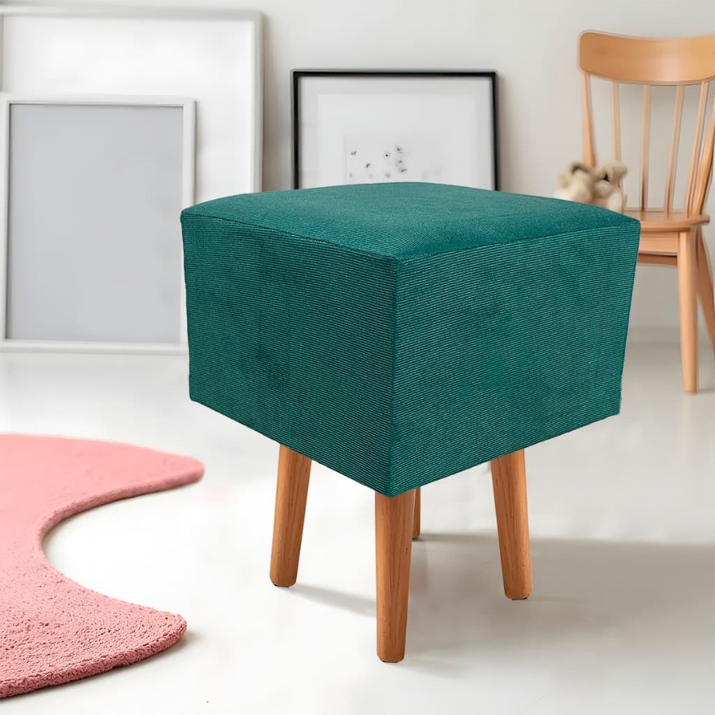 Banqueta Quadrada Sued De Tecido Veludo 45cm