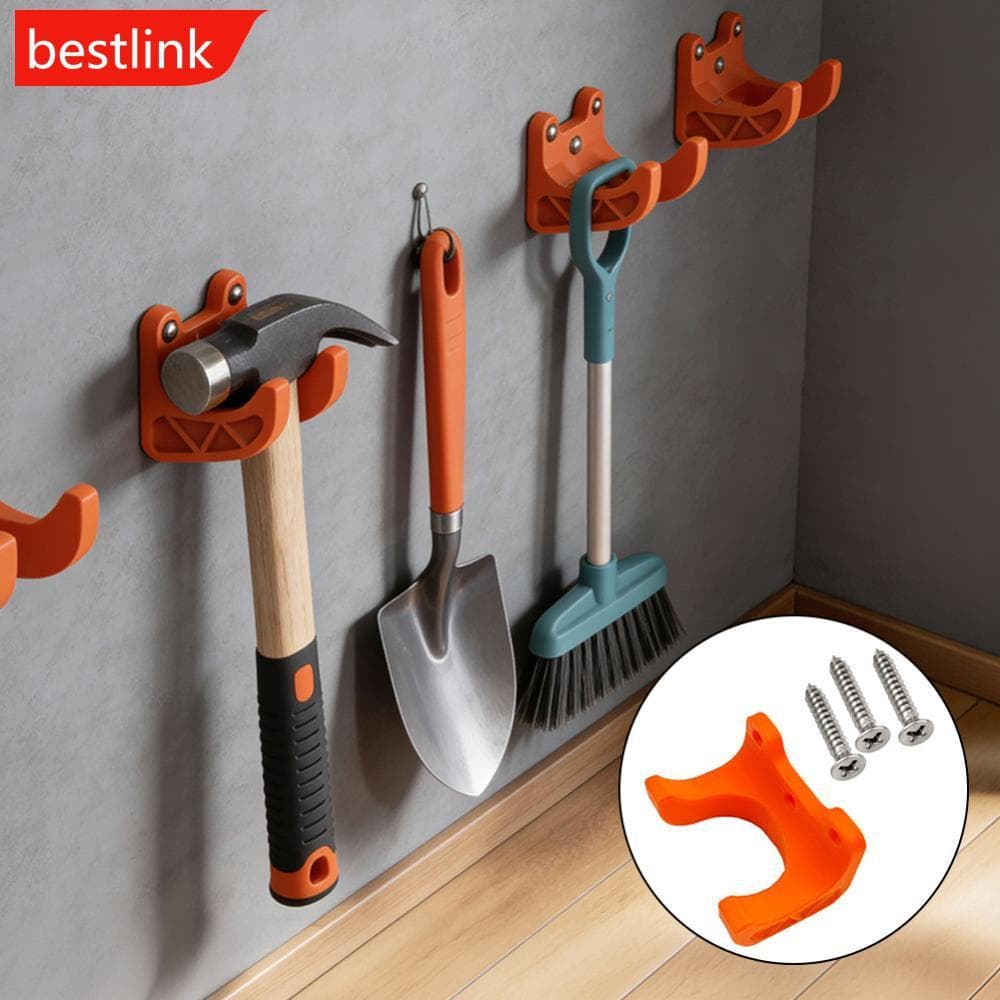 BESTLINK Suporte De Parede Para Ferramentas De Jardim , Parafuso Fixo , Organizador De Armazenamento Pá , Ancinho , Vass