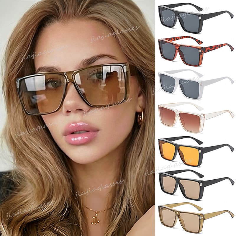 Moda Quadrada Grande Quadro Resistente A UV Óculos Para Homens E Mulheres Rebite Decoração Condução Ao Ar Livre De Sol