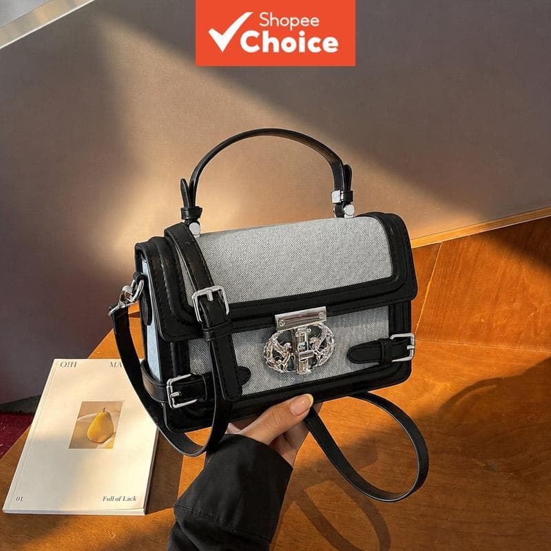 Alta aparência, elegante e versátil, bolsa tiracolo minimalista e retrô, bolsa de mão casual e de nicho, bolsa