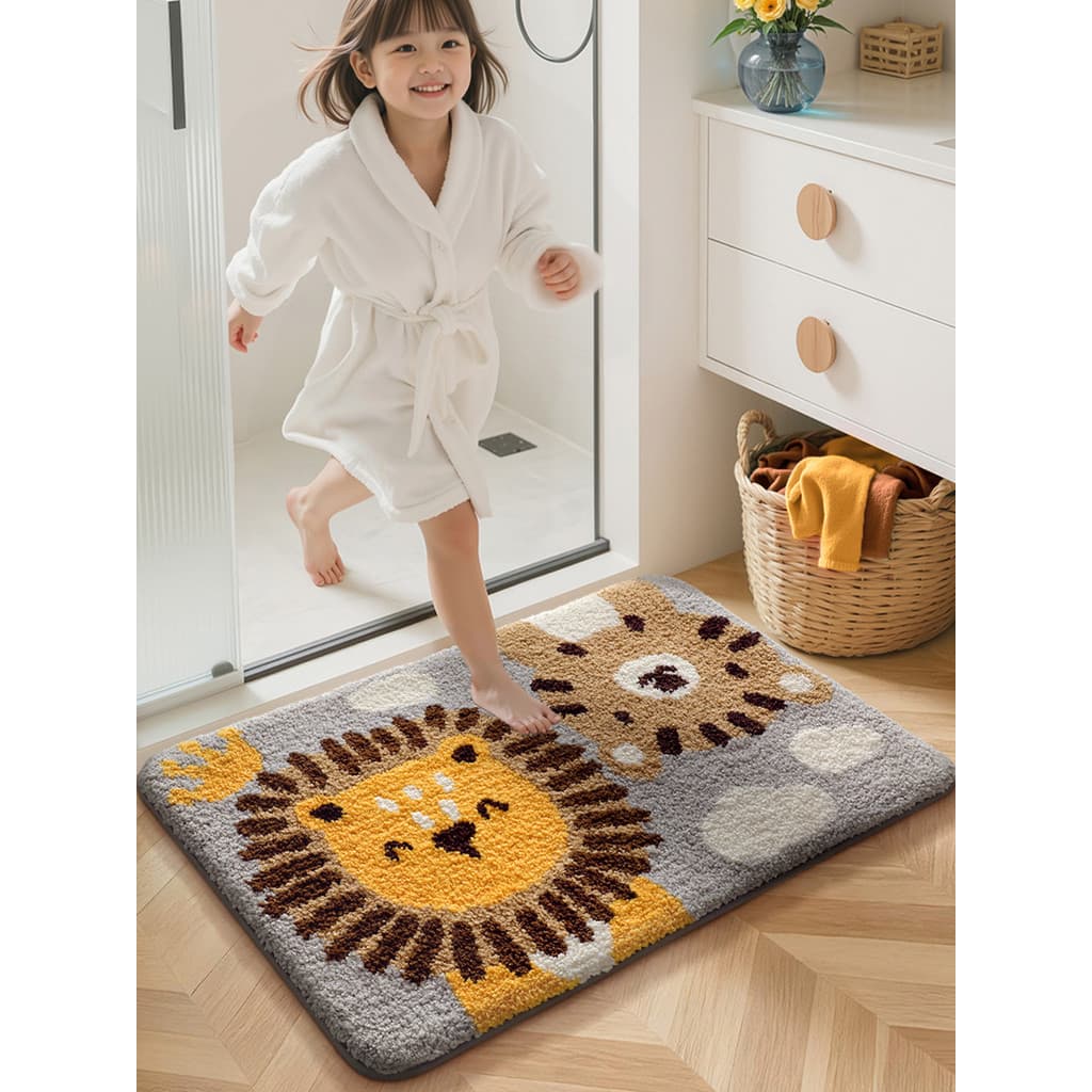 Tapete absorvente de banheiro, bonito, secagem rápida, engrossado, porta de banheiro, antiderrapante, reunindo pés, tape