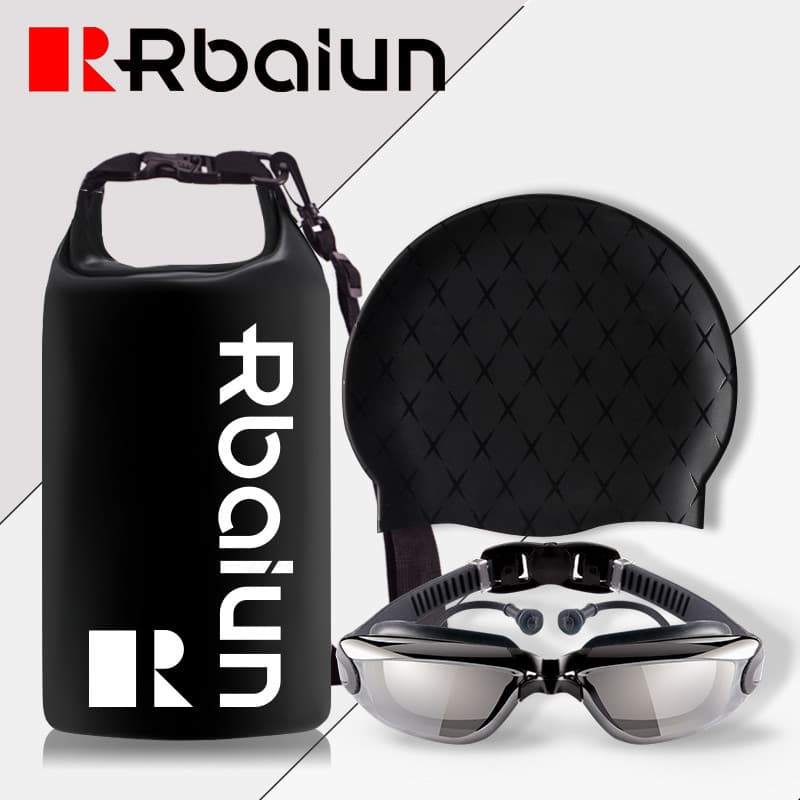 Óculos de natação masculino à prova dwaterproof água Anti-nevoeiro HD natação óculos de mergulho grande quadro miopia óc