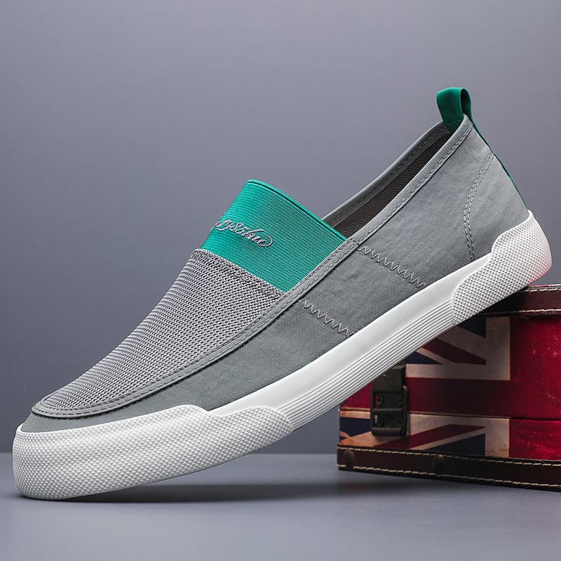 Piscando sapatos masculinos 2026 novo estilo verão respirável sapatos de lona sapatos casuais masculinos sola macia sapa