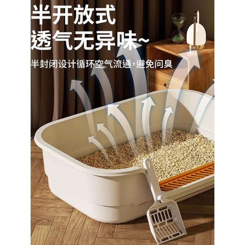 Caixa de areia para gatos alemã, grande, à prova de respingos, banheiro aberto, grande Mac, caixa de areia para gatos, c