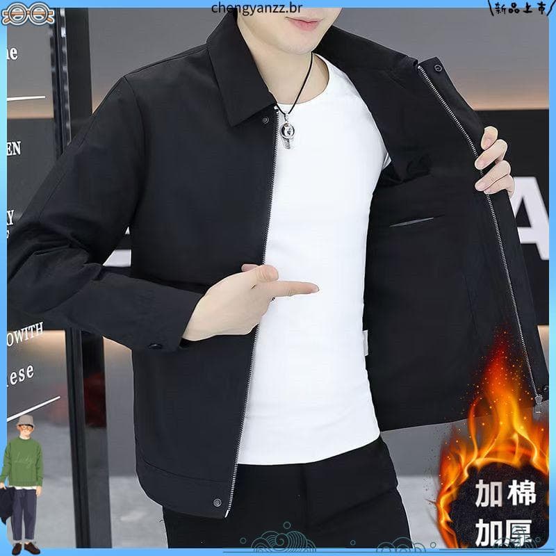 Wasteland estilo moda outono inverno novo estilo masculino lapela jaqueta Casual engrossado All-Match topo jaqueta mascu
