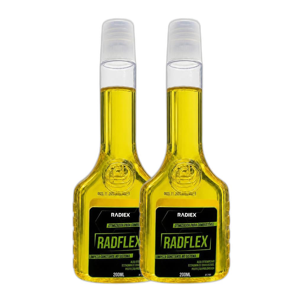 Kit 2 Radflex Aditivo Flex Radiex 200ml — Limpa Injetores, Economiza Combustível! Motor Novo!