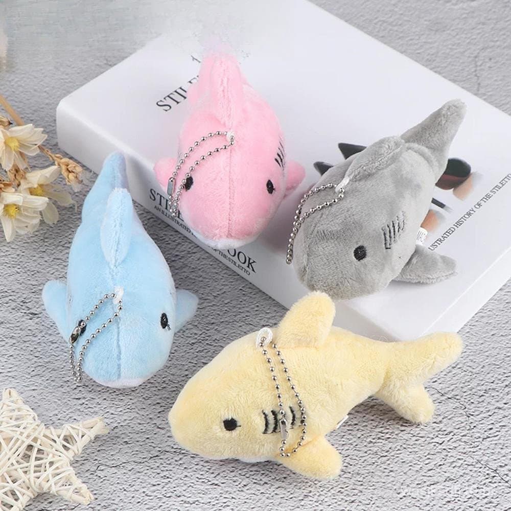 Chaveiro de Pelúcia Tubarão Limpo, Pingente de Bolsa Simulado, 12cm