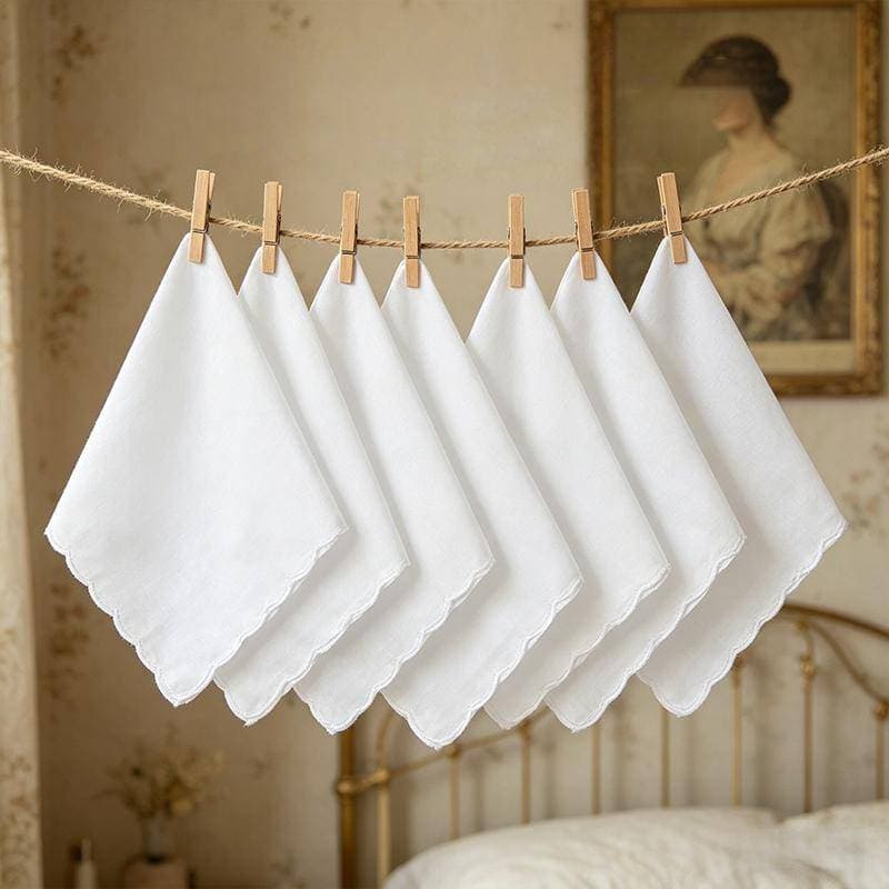 Lenço De Algodão Branco Puro , Roupas De 30cm , Macio , Forte Absorção , Antiquado Para Esportes De Piquenique Ao Ar Liv