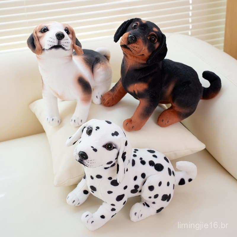 Rytanda Cachorro Brinquedo De Pelúcia Fofo Filhote De Realista Criativo Beagle Dálmata Bicho Recheado Macio Travesseiro