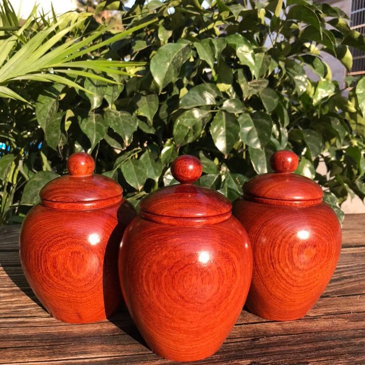 Bule pequeno de mogno Mianmar Jacarandá Grande Fruta Jarra de armazenamento de sândalo vermelho Flor de Mianmar Jarra de