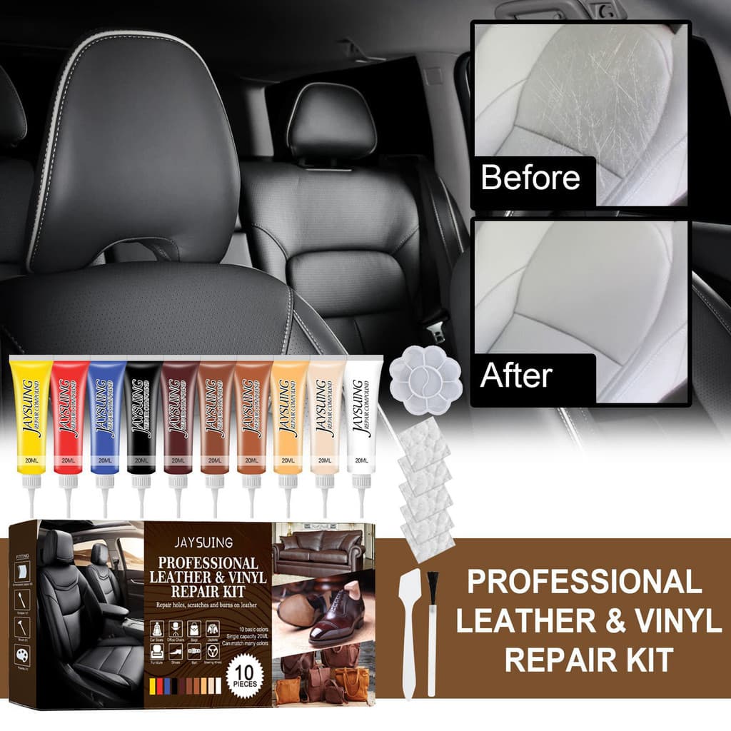 Conjunto De Creme Reparador De Cores De Couro Jaysuing Para Cuidados Com De Carro , Restauração Bolsas , Sapatos E Renov