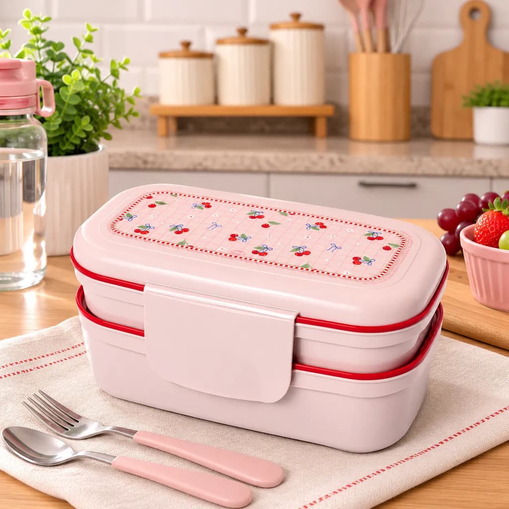 Marmita Bento Box Japonesa 2 Andares Porta Talher Microondas
