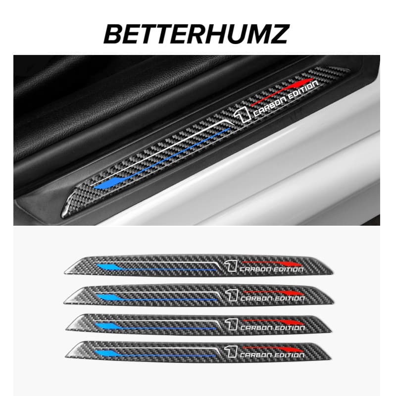 Para BMW F20 Série 1 2012-2018 Fibra De Carbono Soleiras Da Porta Do Carro Anti-Scuff Adesivos Limiar Guarnição Tiras Ac