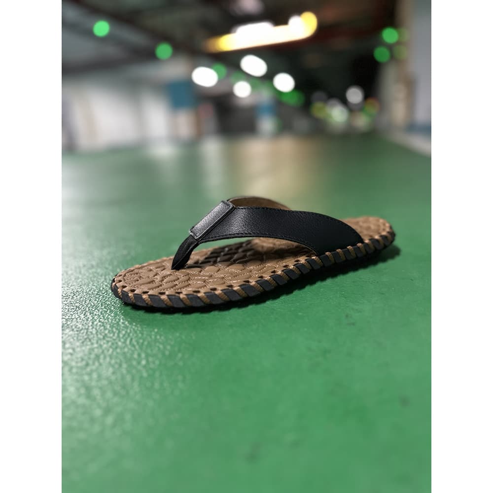 Chinelos de couro de camada de chão masculinos à prova d'água chinelos preguiçosos chinelos sociais Street Wear praia An